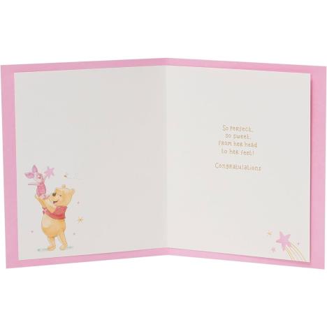 Winnie the Pooh Baby Girl New Baby Card Extra Image 1
